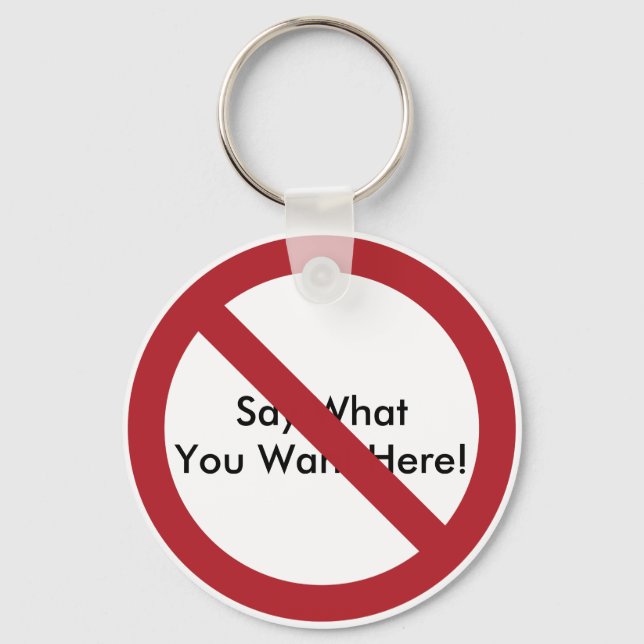 Benutzerdefinierter Kreis mit Schrägstrich Schlüsselanhänger (Vorderseite)