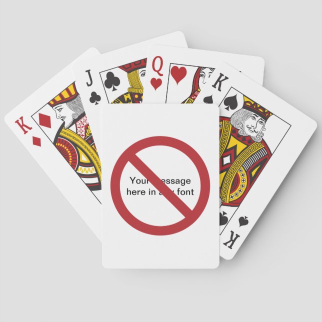 Benutzerdefinierter Kreis mit Schrägstrich Spielkarten (Rückseite)