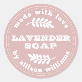 Benutzerdefinierter Lavendelseife Silver Pink Runder Aufkleber