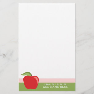 Benutzerdefinierter Lehrer-Apfel mit modernem Apfe Briefpapier
