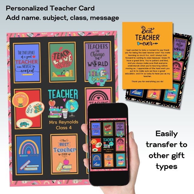 Benutzerdefinierter Lehrer Vielen Dank Anführungsz Einladung (Von Creator hochgeladen)