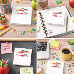 Benutzerdefinierter Lehrername Apple Pencil Lineal Post-it Klebezettel