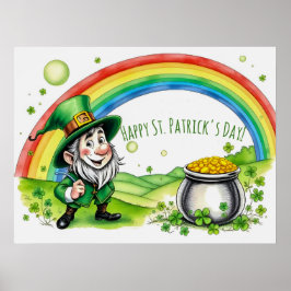 Benutzerdefinierter Leprechaun Gnom St. Patrick's Poster