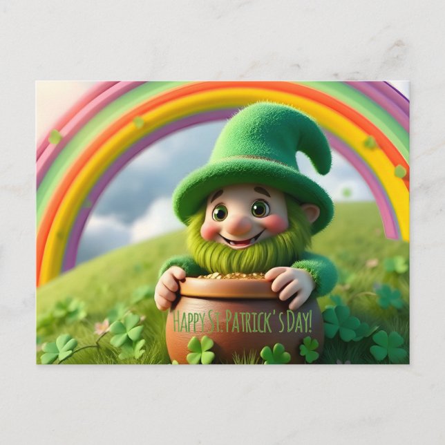 Benutzerdefinierter Leprechaun Gnom St. Patrick's  Postkarte (Vorderseite)
