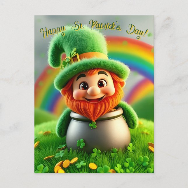 Benutzerdefinierter Leprechaun Gnom St. Patrick's  Postkarte (Vorderseite)