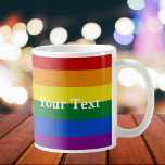 Benutzerdefinierter LGBTQ -Regenbogenfarbendruck Kaffeetasse<br><div class="desc">Fügen Sie Ihren Text hinzu, und erstellen Sie einfach Ihre personalisierte Stolz Kaffee-Tasse. Klicken Sie auf Weiter, um die Textfarbe oder den Schriftart zu ändern. Sie können dieses Design auf anderen Zazzle-Produkten übertragen und an die meisten Zazzle-Produkte anpassen. Sie können auch auf die Schaltfläche CUSTOMIZE klicken, um Details wie Hintergrundfarbe,...</div>