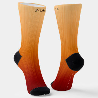Benutzerdefinierter Lichtgelb-Dunkelorange-Rot-Ver Socken