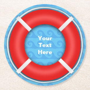 Benutzerdefinierter Lifebuoy-Text Runder Pappuntersetzer