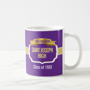 Benutzerdefinierter lila 50. Klassentreffen-Andenk Kaffeetasse