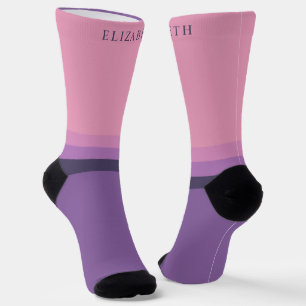 Benutzerdefinierter Lila Farbblock für helldunkle  Socken