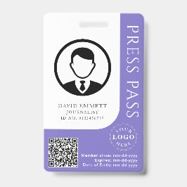 Benutzerdefinierter Lila Pressepass mit bearbeitba Ausweis