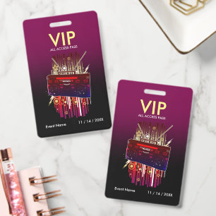 Benutzerdefinierter Lila-Schwarz-Verlauf-VIP-Pass Ausweis