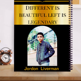 Benutzerdefinierter Links Name des Schwarzen-Gold- Notizbuch