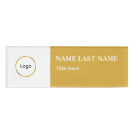 Benutzerdefinierter Logo Eleganter Staubblauer Wei Namenschild