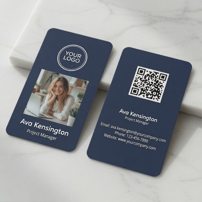 Benutzerdefinierter Logo-Foto-QR-Code Visitenkarte (Von Creator hochgeladen)