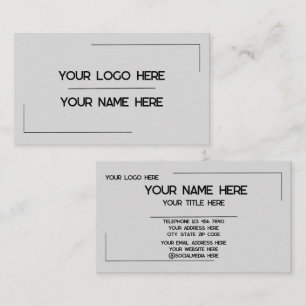 Benutzerdefinierter Logo-Name Minimalistisch Moder Visitenkarte