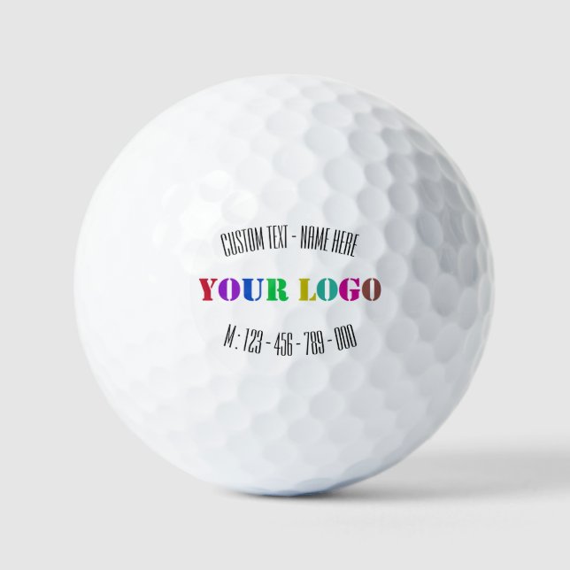Benutzerdefinierter Logo Name Text Telefon Golf Ba Golfball (Vorderseite)