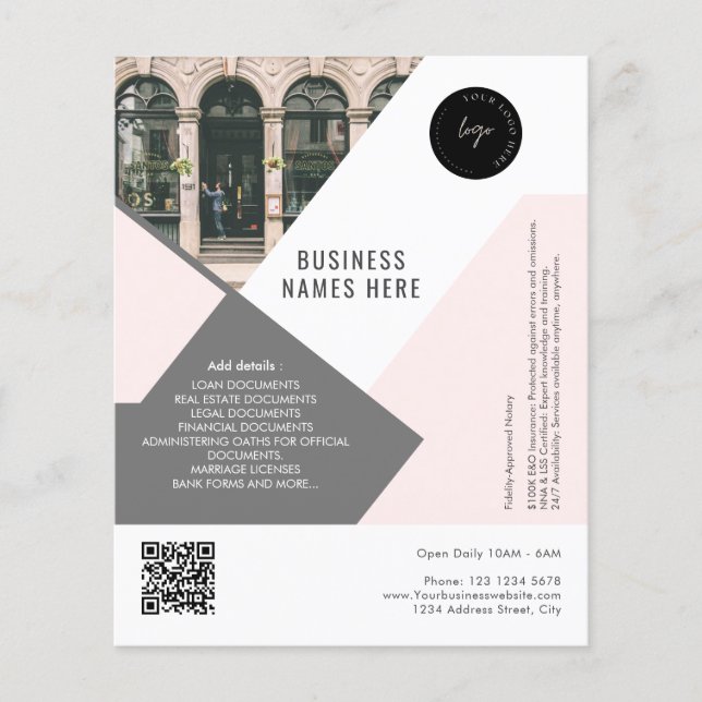 Benutzerdefinierter Logo-QR-Code Foto Einfach Prof Flyer (Vorne)