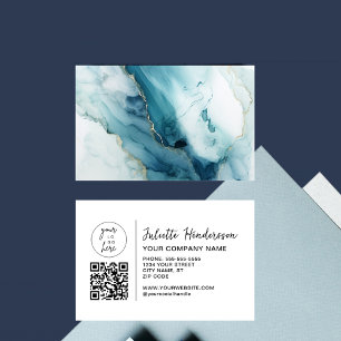 Benutzerdefinierter Logo-QR-Code Foto Elegantes Ge Visitenkarte