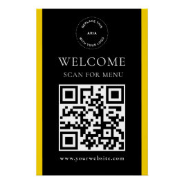 Benutzerdefinierter Logo-QR-Code Modern Glänzend Poster