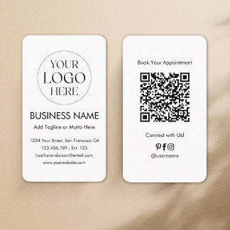 Benutzerdefinierter Logo-QR-Code Modern Minimalist Visitenkarte