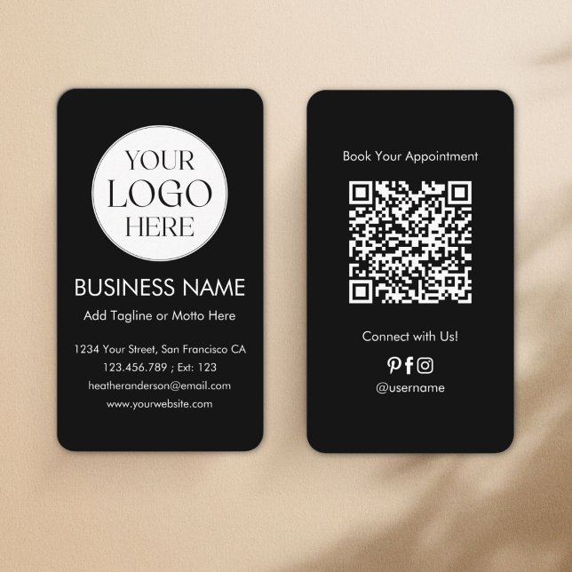 Benutzerdefinierter Logo-QR-Code Modern Minimalist Visitenkarte (Von Creator hochgeladen)