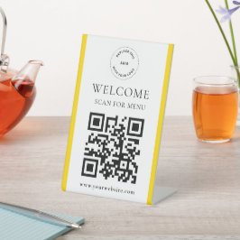 Benutzerdefinierter Logo-QR-Code Moderner Geschäft Sockelschild