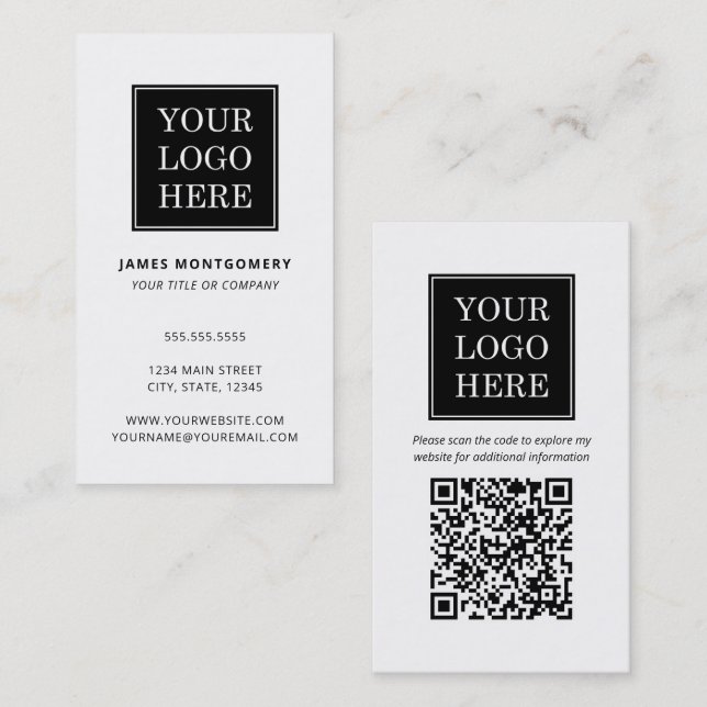 Benutzerdefinierter Logo-QR-Code Professional Visitenkarte (Vorne/Hinten)