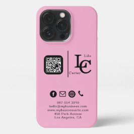 Benutzerdefinierter Logo-QR-Code Rosa Business iPh iPhone 13 Pro Hülle