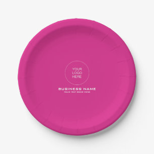 Benutzerdefinierter Logo Text Rosa Farbvorlage Run Pappteller