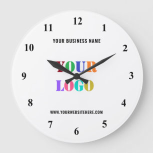 Benutzerdefinierter Logo-Text Werbemauer-Uhr Große Wanduhr