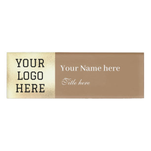 Benutzerdefinierter Logo-Titel Einfaches Braun Bei Namenschild