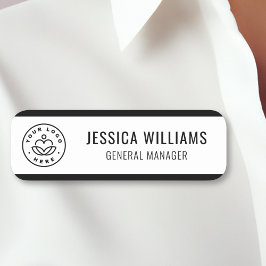 Benutzerdefinierter Logomitarbeiter Schwarz Namensschild