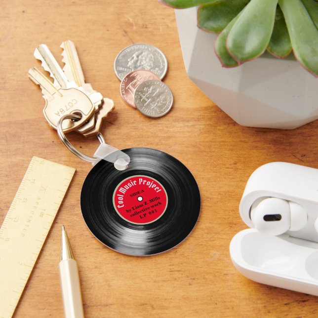 benutzerdefinierter LP-Vinyl-Datensatz mit Schlüss Schlüsselanhänger (Schreibtisch)