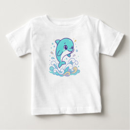 Benutzerdefinierter lustiger Delfin mit Blasen Spr Baby T-shirt