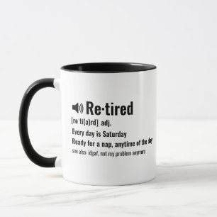 Benutzerdefinierter lustiger Ruhestands-Definition Tasse