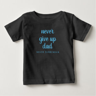 Benutzerdefinierter lustiger Text Niemals aufgeben Baby T-shirt