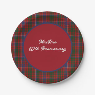 Benutzerdefinierter MacRae-Clan-Tartan-Karo-Papier Pappteller