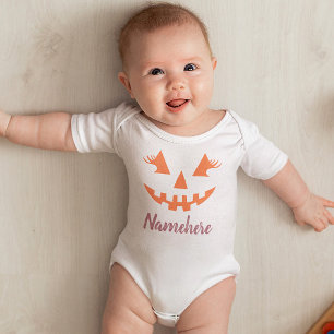 Benutzerdefinierter Mädchen-Kürbisjack-Laternen-Kü Baby Strampler