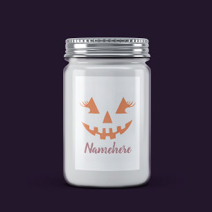 Benutzerdefinierter Mädchenhafter Jack O Lantern K Lebensmitteletikett