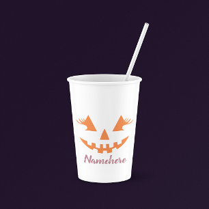 Benutzerdefinierter Mädchenhafter Jack O Lantern K Pappbecher