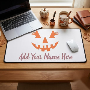 Benutzerdefinierter Mädchenhafter Jack O Lantern K Schreibtischunterlage