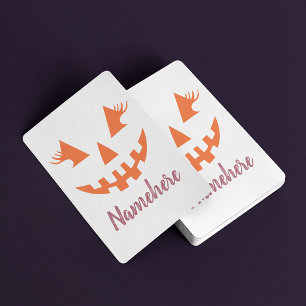 Benutzerdefinierter Mädchenhafter Jack O Lantern K Spielkarten