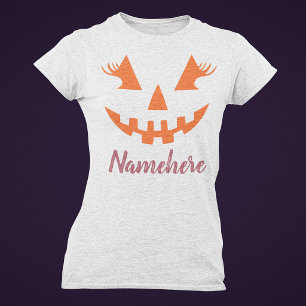 Benutzerdefinierter Mädchenhafter Jack O Lantern K T-Shirt