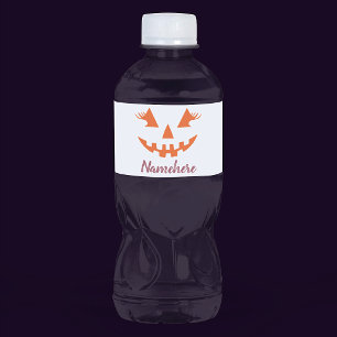 Benutzerdefinierter Mädchenhafter Jack O Lantern K Wasserflaschenetikett