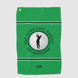 Benutzerdefinierter männlicher Golfer Ball Grünes Golfhandtuch