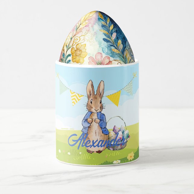 Benutzerdefinierter Märchen-Hasen-Osterkorb Kaffeetasse (Von Creator hochgeladen)
