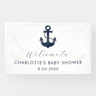 Benutzerdefinierter Marine-Anker-Baby-Shower-Nauti Banner