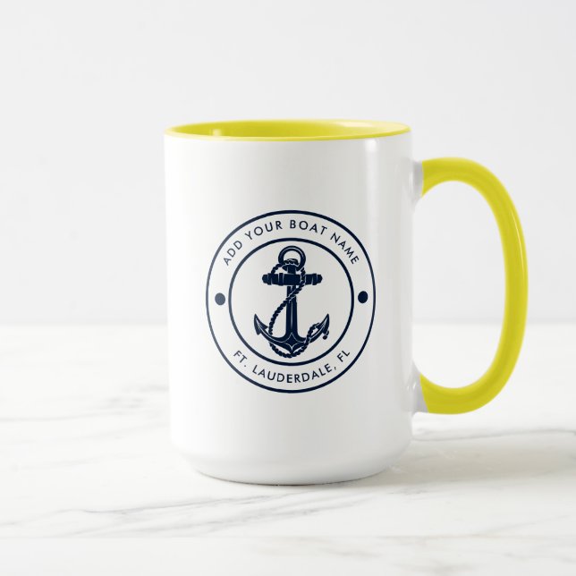 Benutzerdefinierter maritimer Bootsanker und Namen Tasse (Rechts)