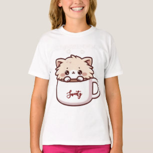 Benutzerdefinierter Meowffee Süßer Kaffee Katze T-Shirt